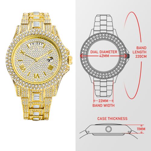 Pure Essence "Royale" Iced Quartz Watch