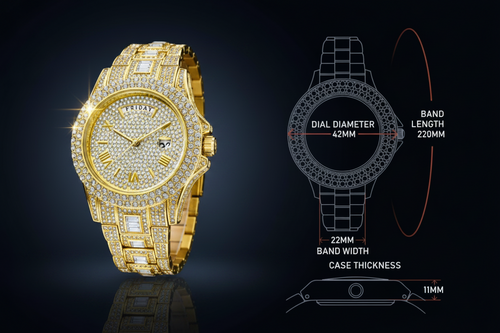 Pure Essence "Royale" Iced Quartz Watch